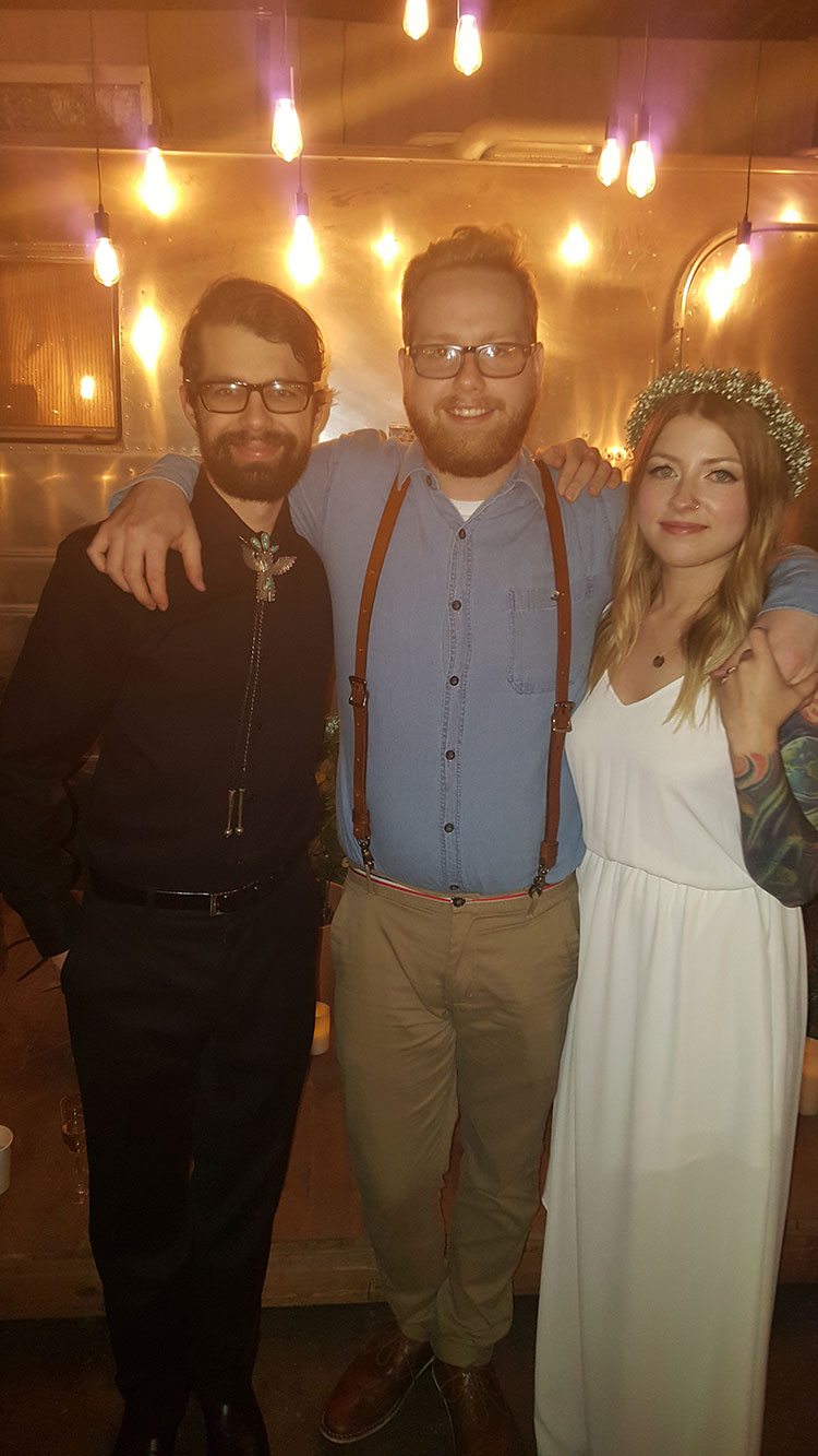 "With the happy couple." Congratulations, folks!!