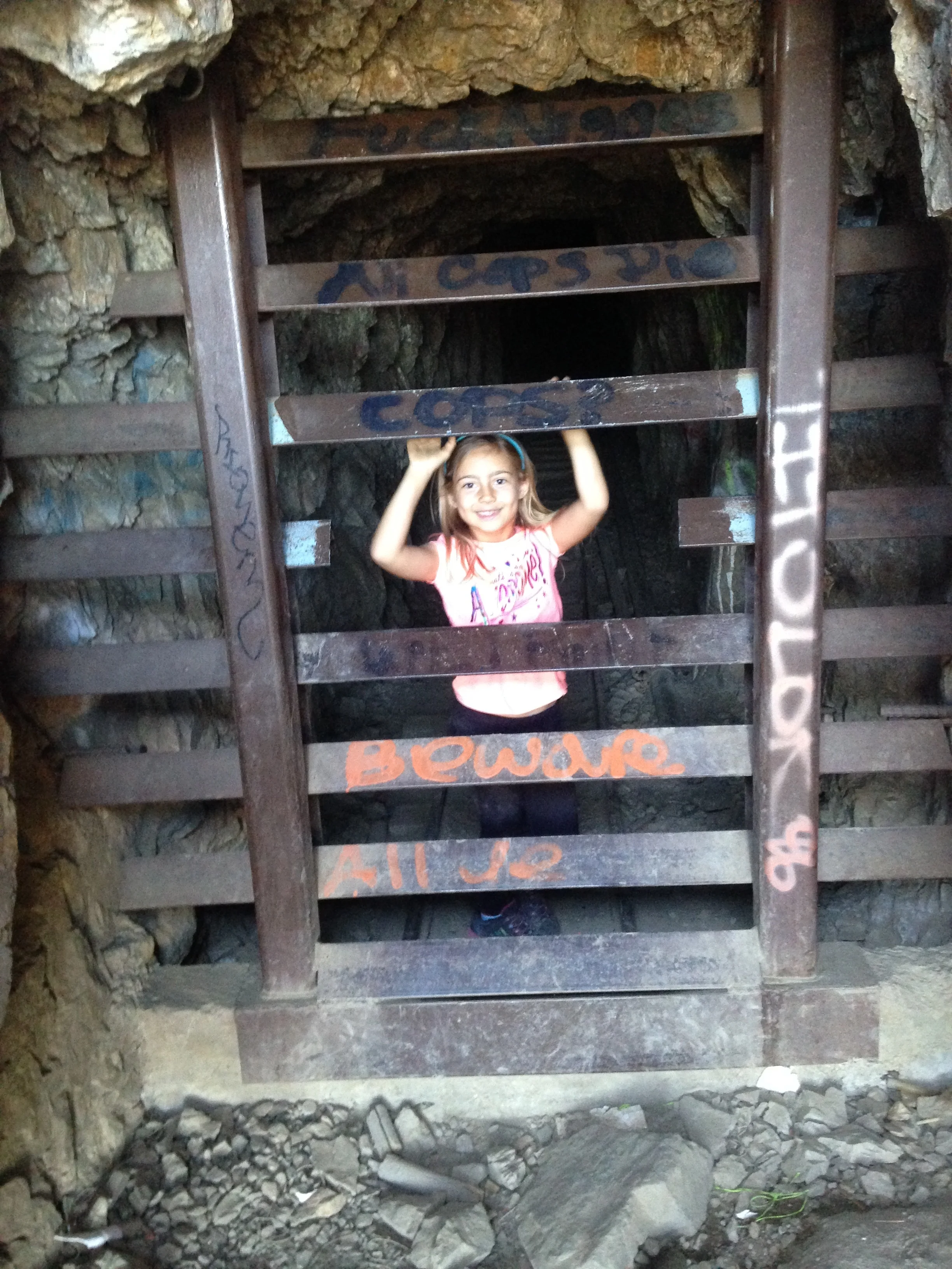 After 2 and a half miles of hiking we finally made it up to the mine! Ella was really the only one that could easily get inside, but a few minutes after I took this photo, a group of friends emerged from the mine saying they went back about 500-1000 feet before it started to split off into several other tunnels.