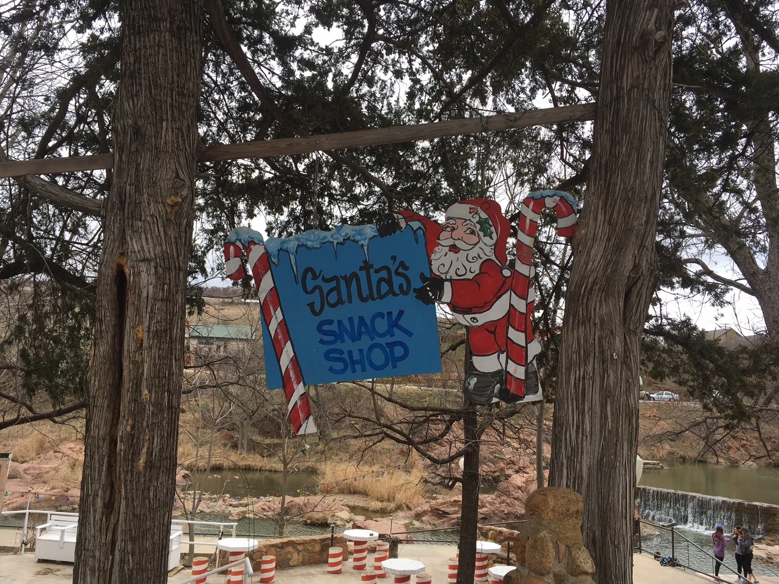 Right in the middle of Medicine Park is Santa's Snack Shop. Delivery mailbox for letters to the North Pole, an actual size sleigh, and candy cane sitting areas make for an interesting afternoon. Fun fact, we saw the owner walking out of the snack shop and we were pleasantly surpsired to see how much he resembled Santa. 