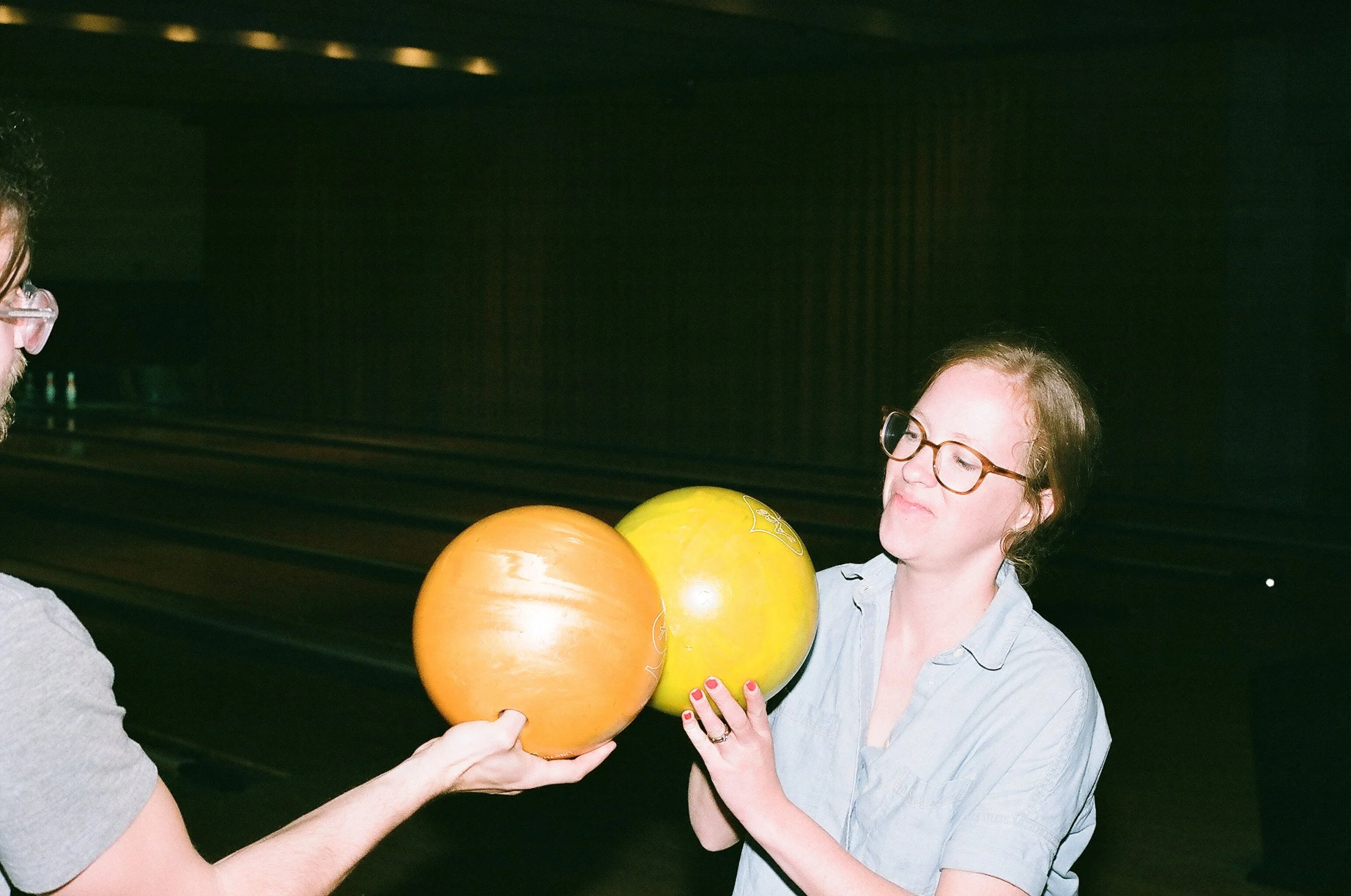 Touching balls for good luck.