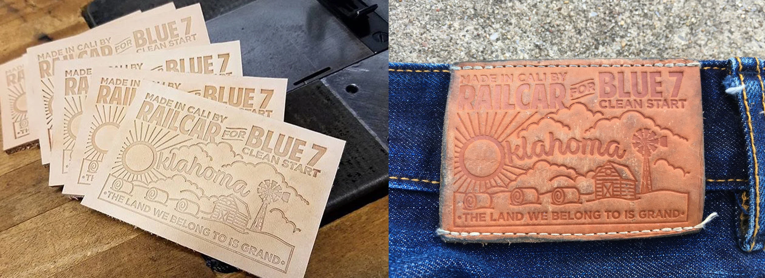 I'm very lucky to have been asked to help design the patch for this year's limited Clean Start jeans. Here's what they looked like right after being pressed, and what mine looked like after getting worn in.