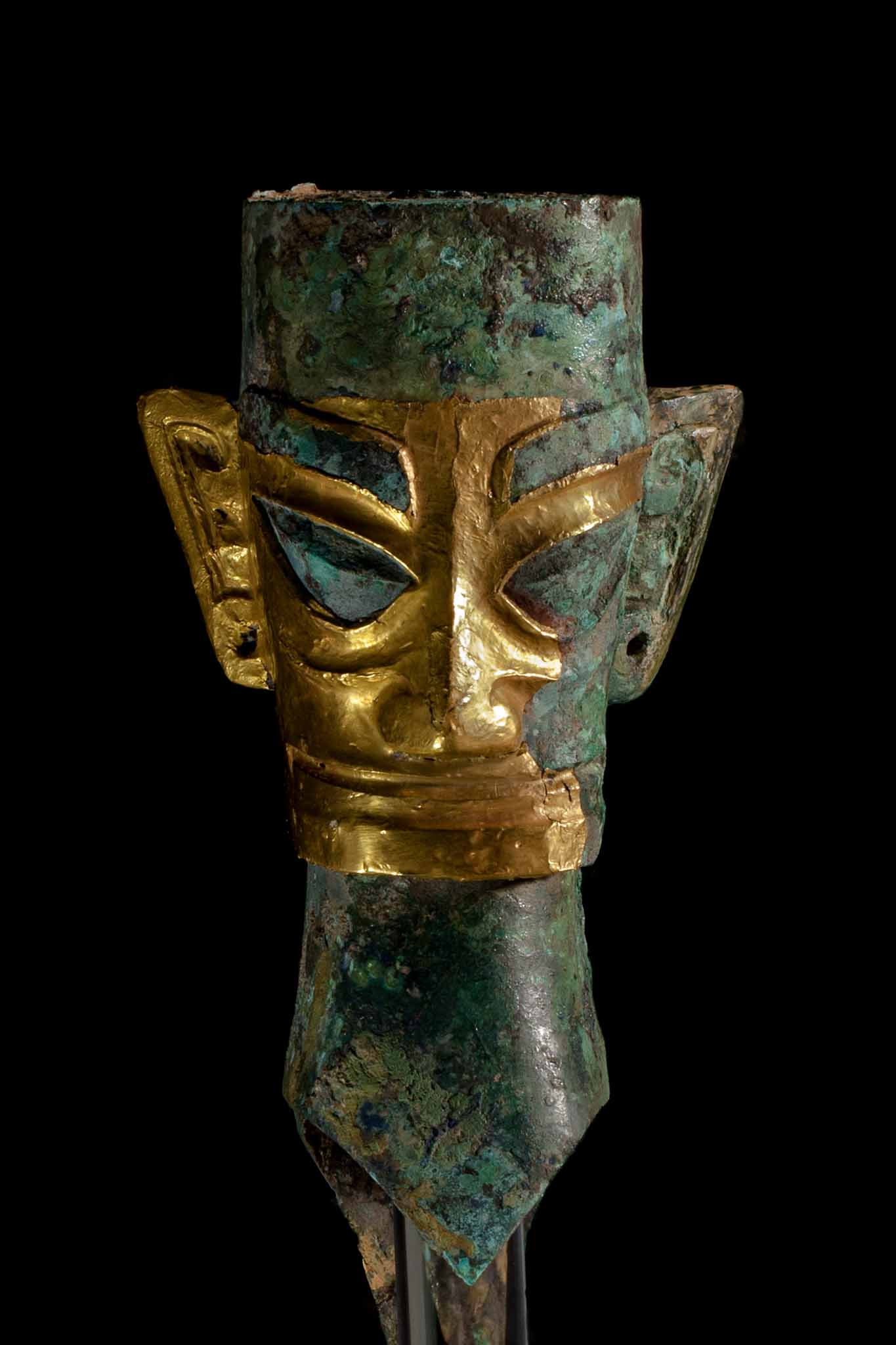 Human Head with Gold Foil Mask II