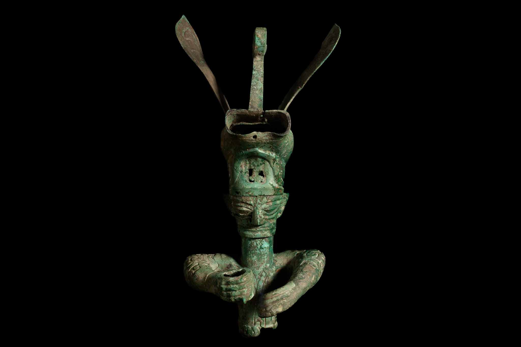 Bronze Figure with Animal Headdress