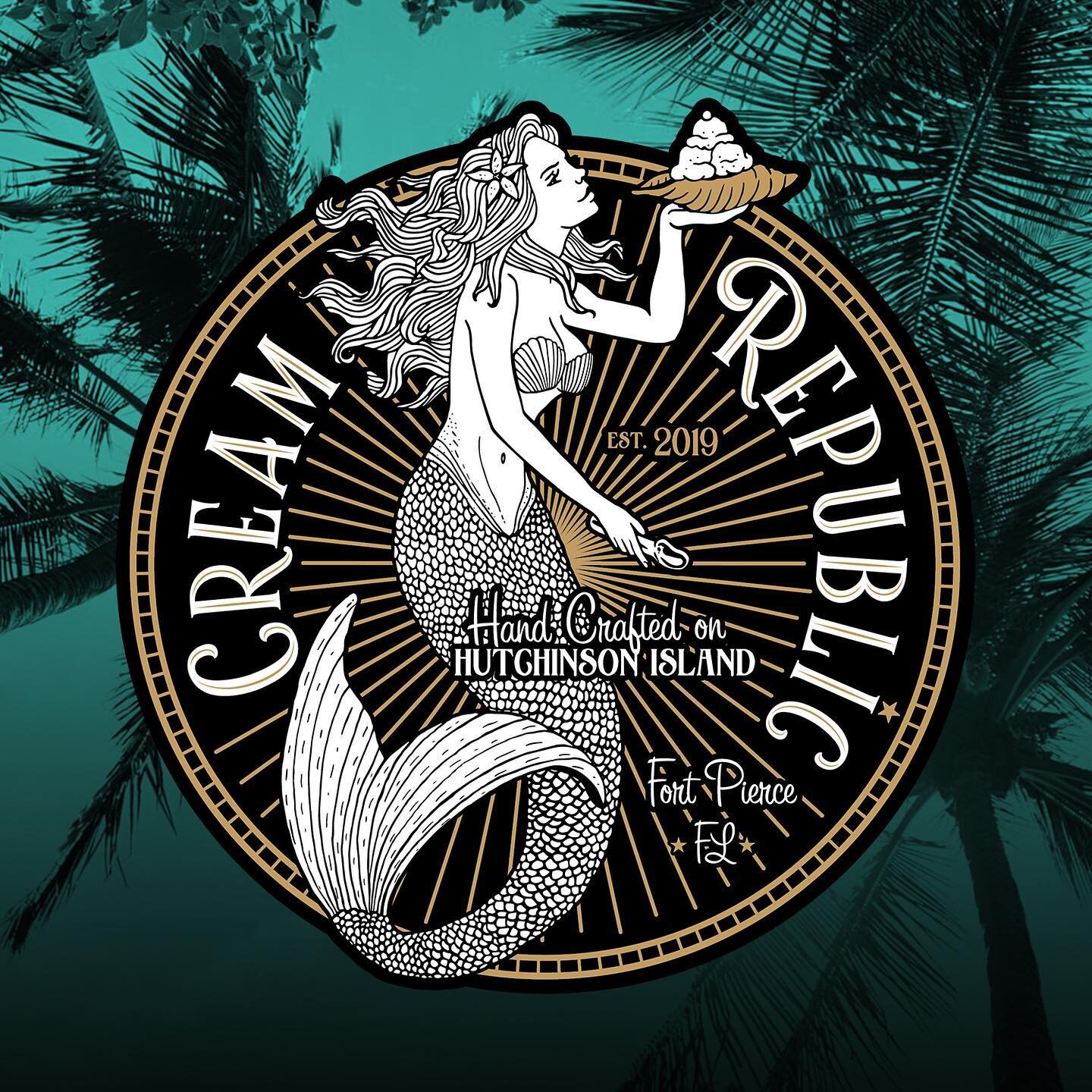 Recently created some fun ocean-loving branding for the Cream Republic, a new small batch creamery in the Ft. Pierce area of South Florida. If you&rsquo;re down that way, try out their tasty creations and chill vibes. They have traditional flavors, b