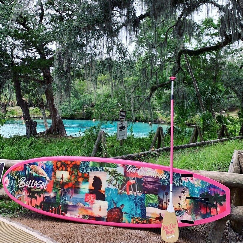 Here&rsquo;s the Artsea for @bellasolboards where we got a bit funky, combining photos and painted elements to showcase some #floridalove (photo by @wavemakeremily) #artforsup #supart #paddleflorida