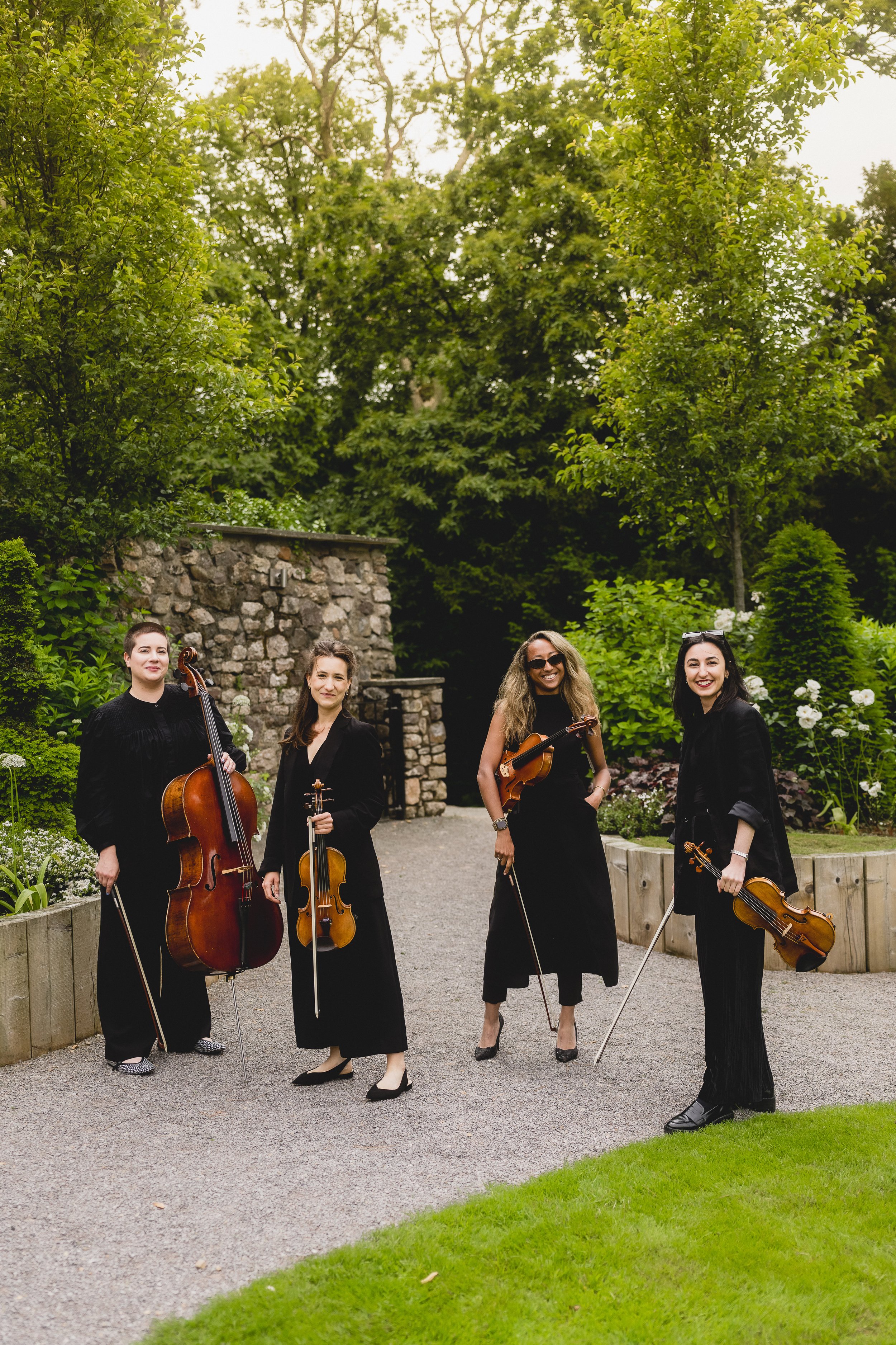 City String Ensemble performing as a professional wedding string quartet at a luxury London venue.
