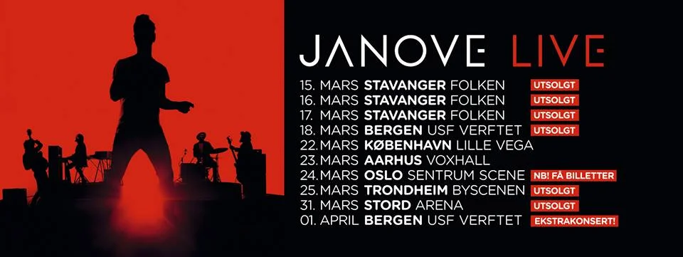 Janove release tour dates for 2017