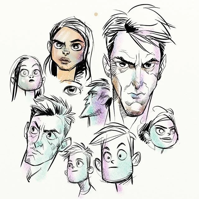Drawin faces! I think artrage doesn&rsquo;t get enough love.  The drawing tools are the best. #dailydraw #doodle #artrage #faces #sketch