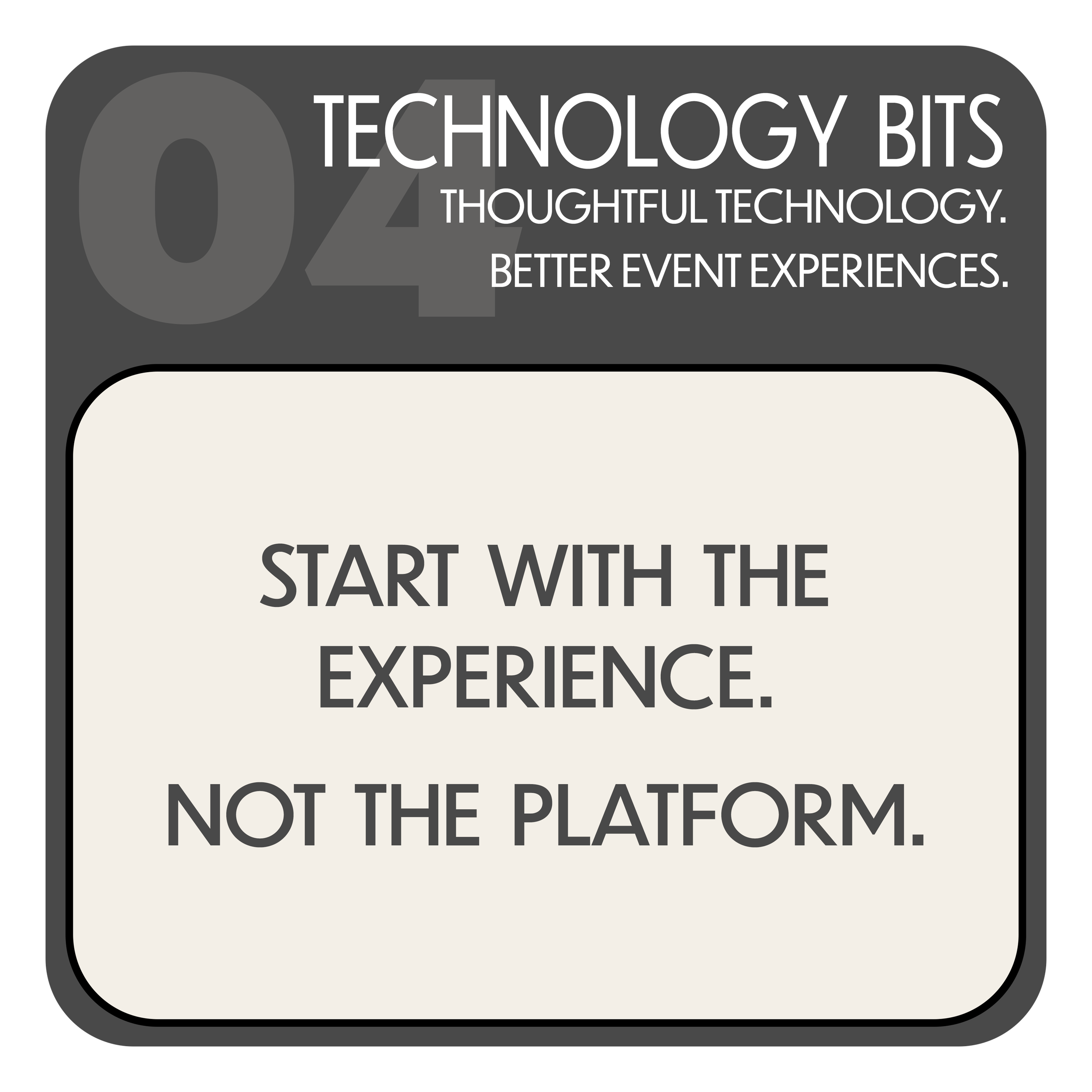 Start with the experience, not the platform
