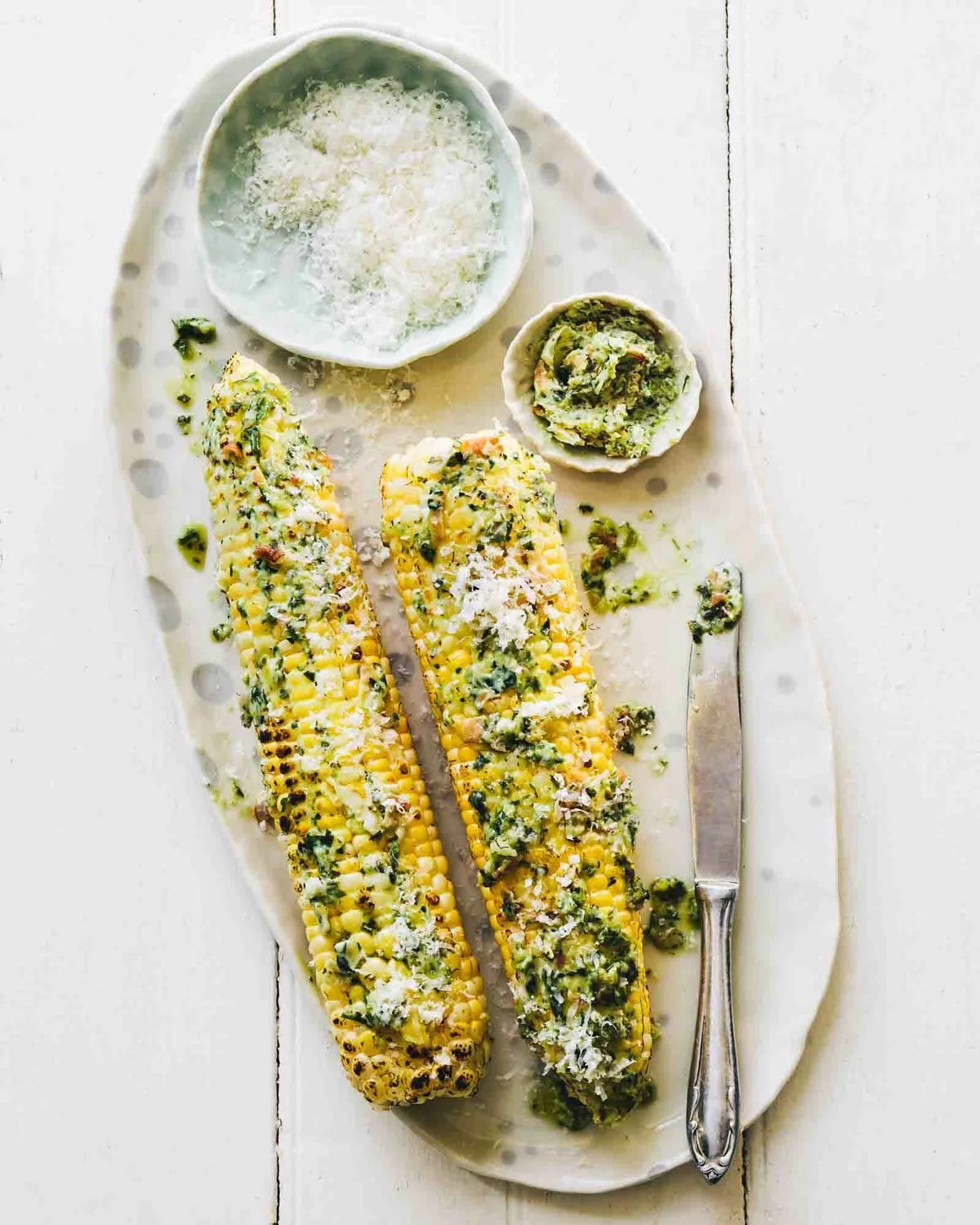 Loaded corn recipe by cookbook photographer Adam DeTour for Yankee Magazine