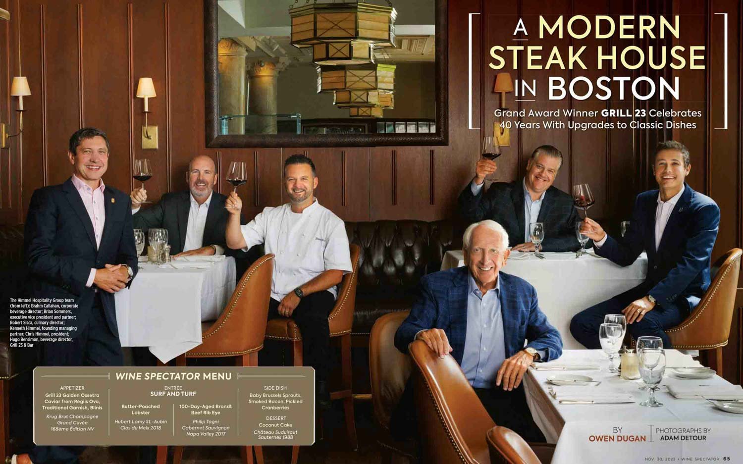 Grill 23 in Boston MA photography by Adam DeTour for Wine Spectator Magazine