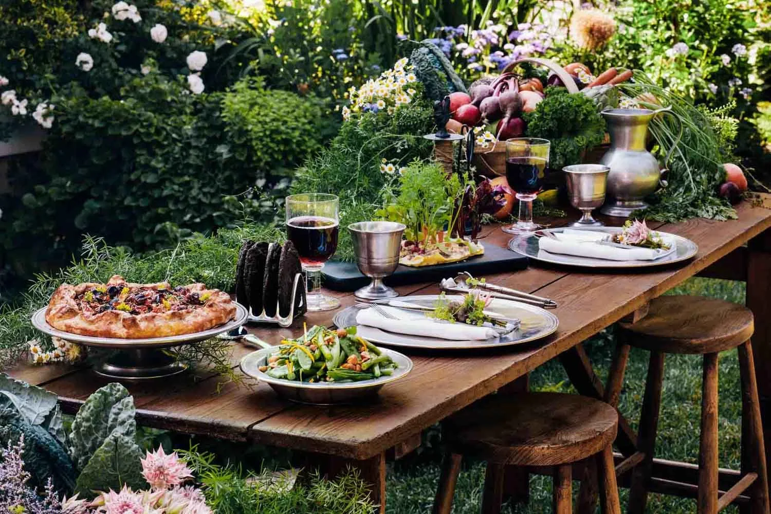 Outdoor dining photographed by Adam DeTour for Weston Table