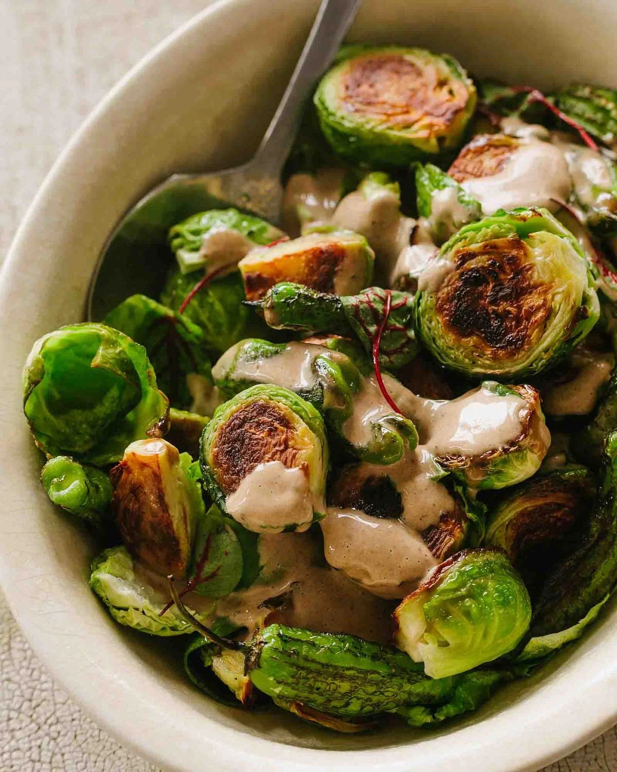 Thanksgiving brussel sprout recipe photographed by Boston cookbook photographer Adam DeTour