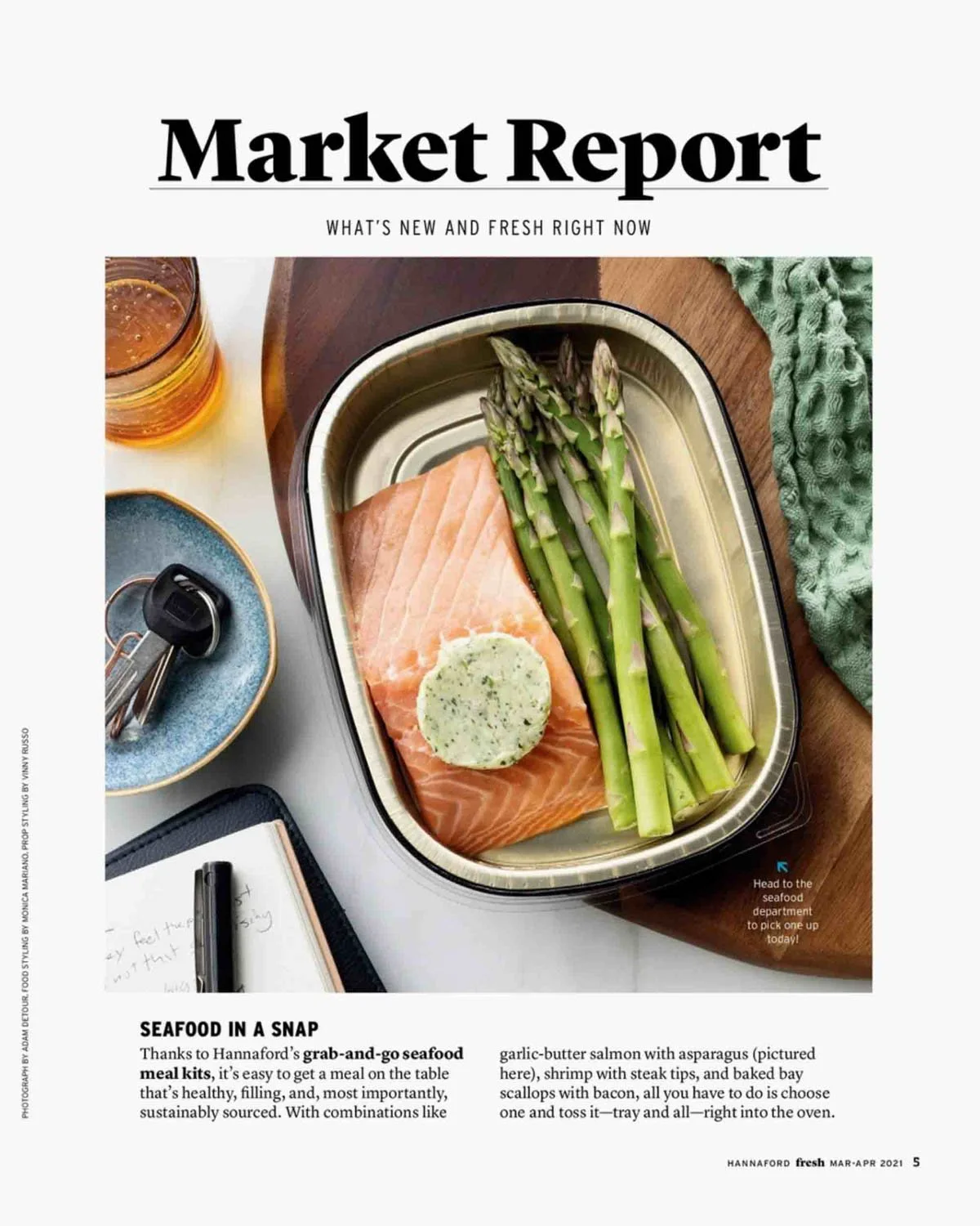 Salmon Dinner by Boston Cookbook Photographer Adam DeTour for Hannafords Fresh Magazine