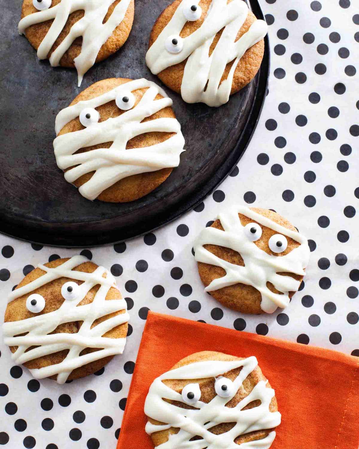 Halloween mummy cookies featured in Hannafords Fresh magazine by food photographer Adam DeTour