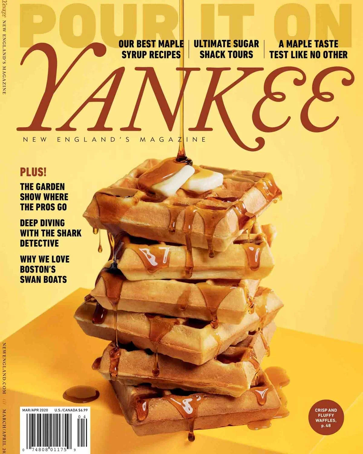 Cover of Yankee Magazine featuring waffles by food photographer Adam DeTour