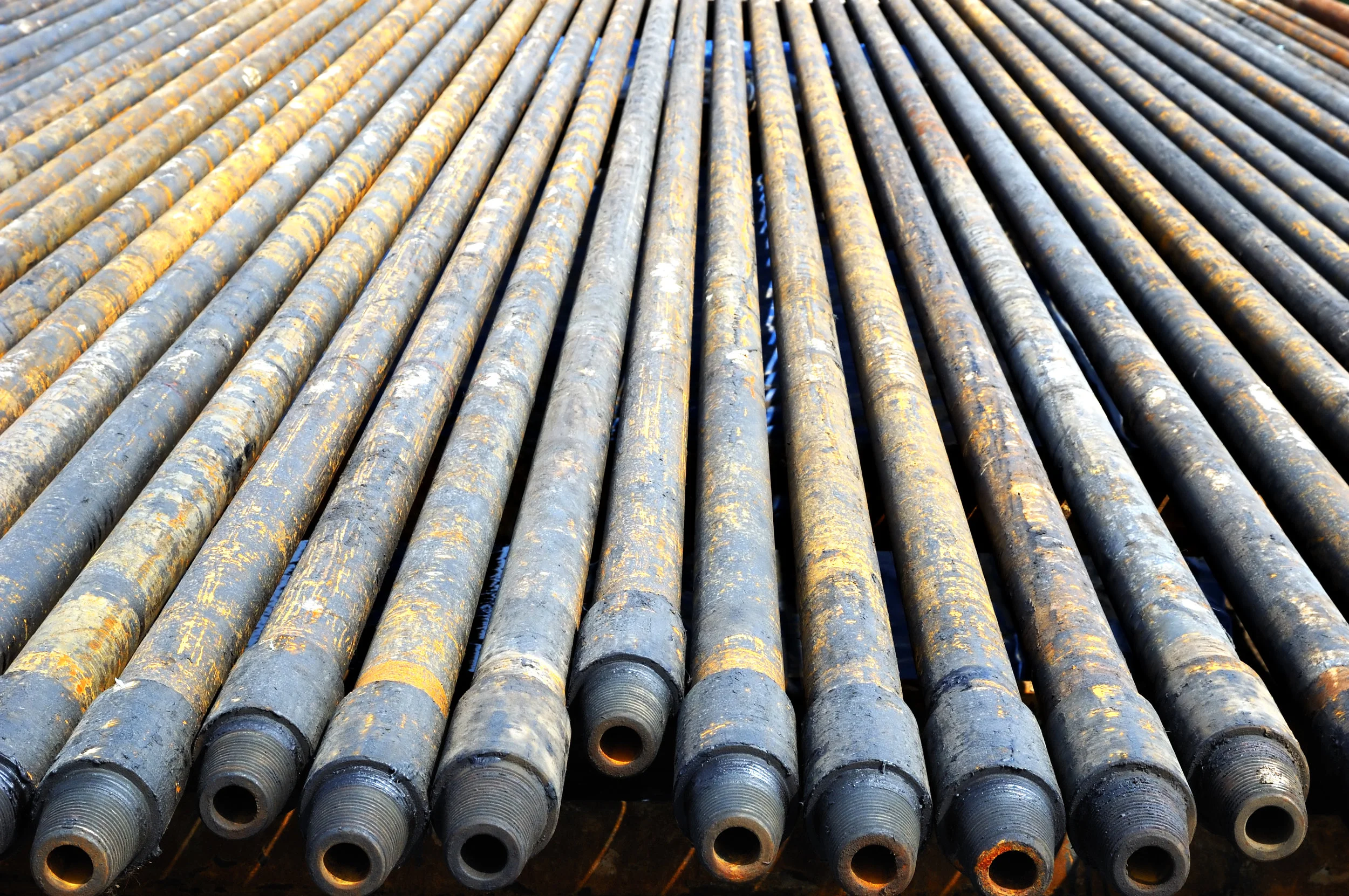 Threaded pipes for oil exploration. This image represents wrongful death litigation.