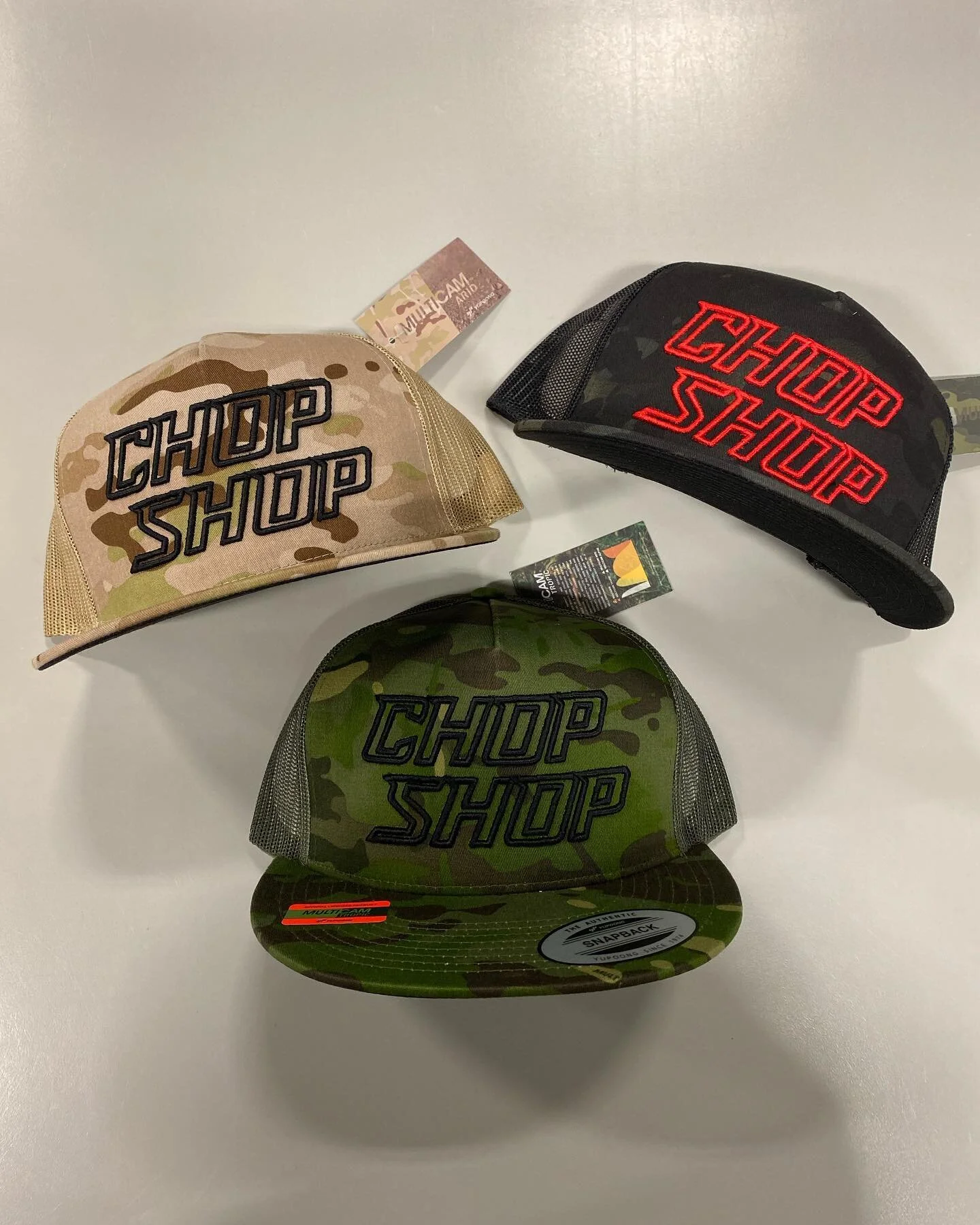 Black &amp; Whyte&rsquo;s embroidery department might be small, but we do our best to put out great work!  Thanks Brent @chopshopedmonton for trusting us with your hats.

#printshop #makersgonnamake #shopsmall #supportsmallbusiness #localbusiness #pr