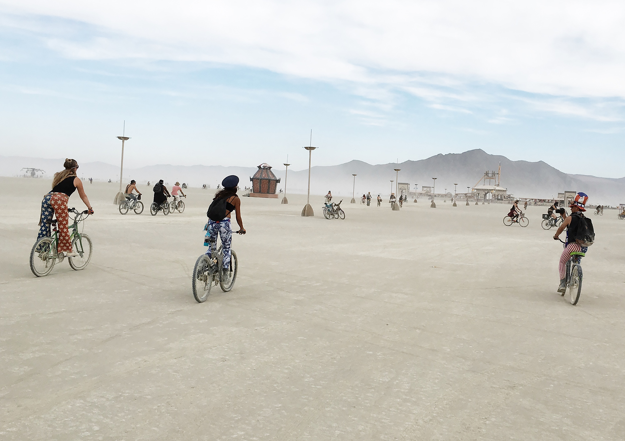 Biking across the playa.