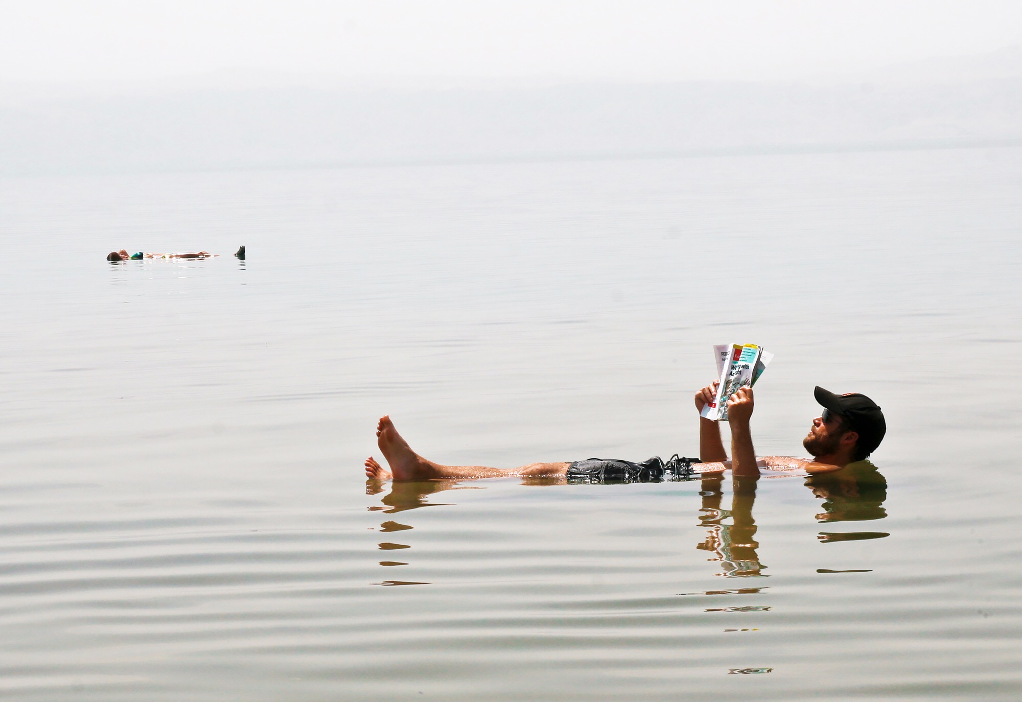 Floating in the buoyant Dead Sea