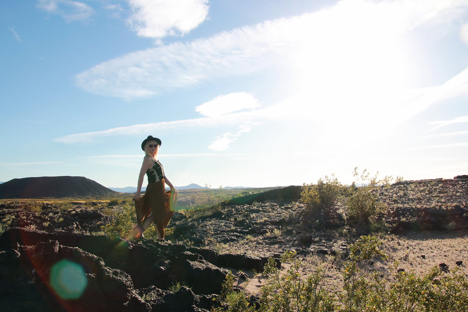 Amboy Crater off to the left.