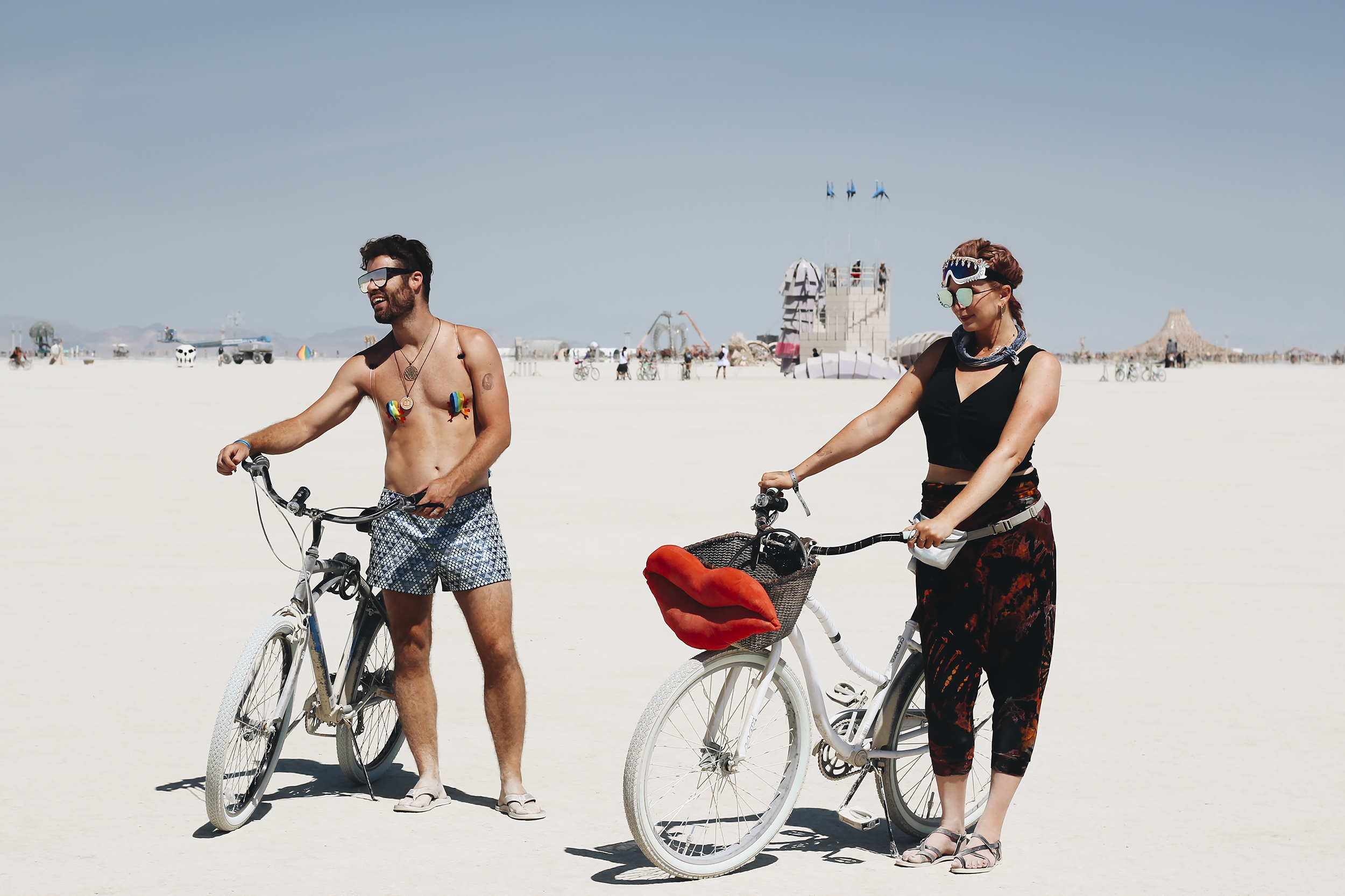 We biked around to look at art.