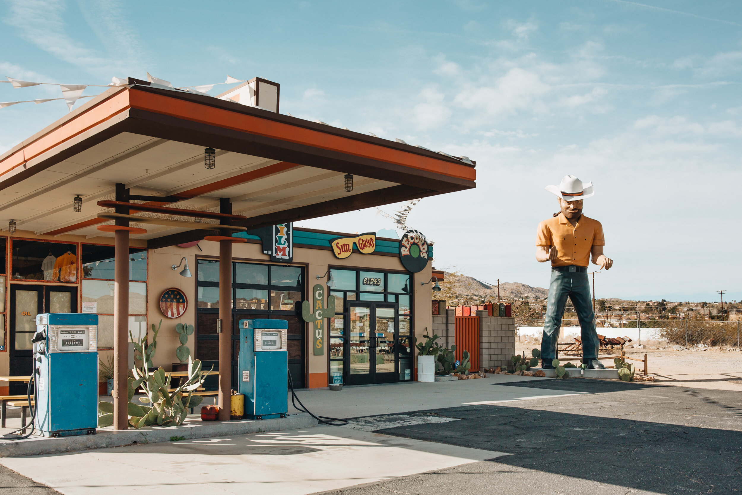 Visit the 20ft Cowboy Big Josh at The Station Gift Shop