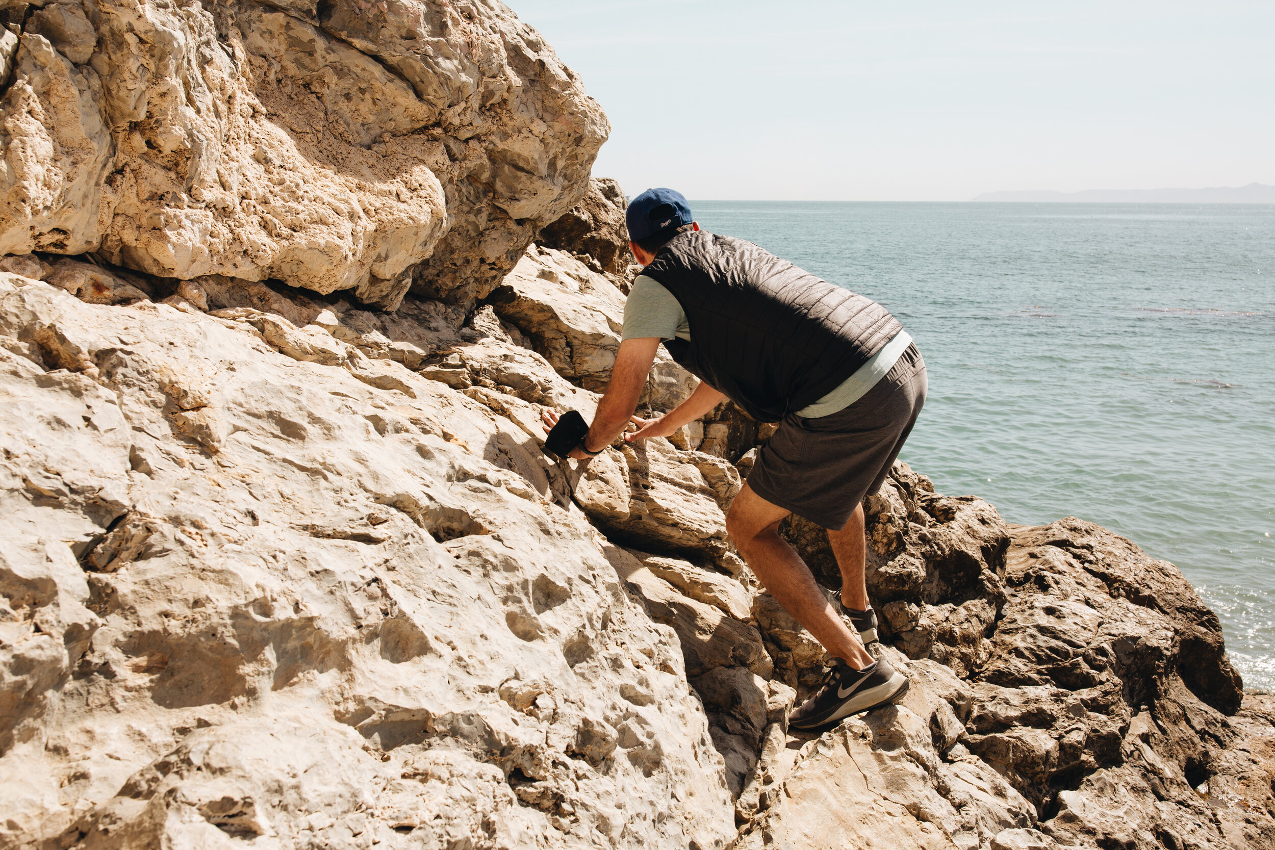 Climbing the rocks around Terranea Beach