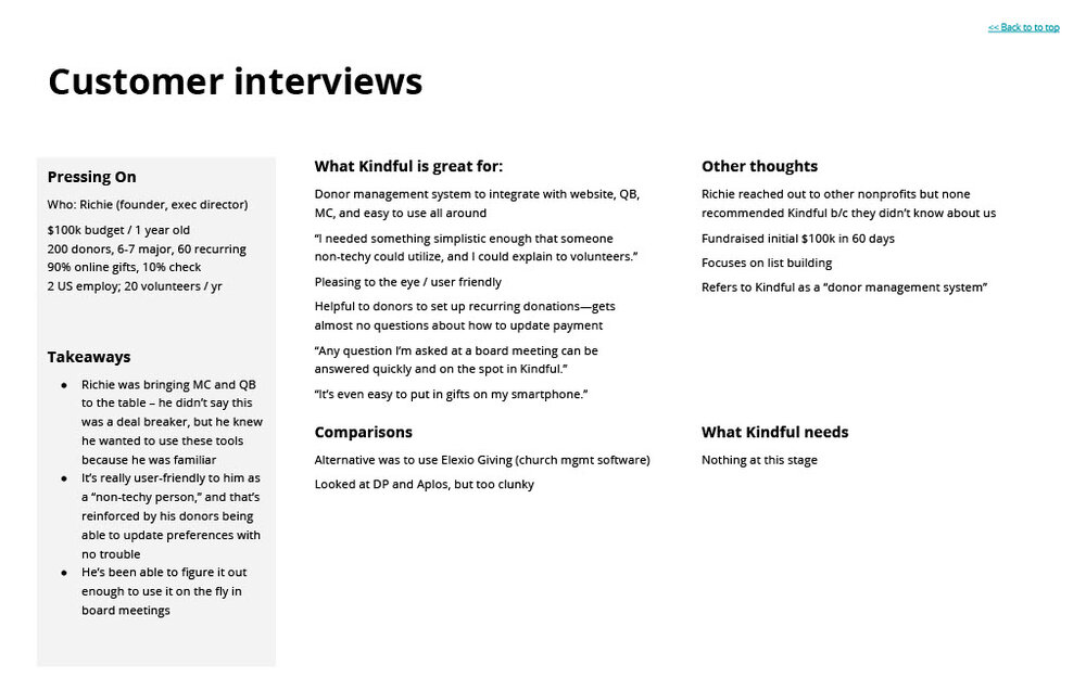 Customer Interviews