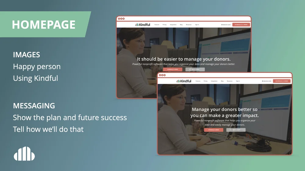 Homepage Images and Messaging