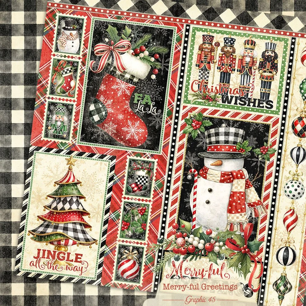 *Pre-Order* Graphic 45 Merry-ful Greetings 12" x 12" Paper Signature Cut Apart