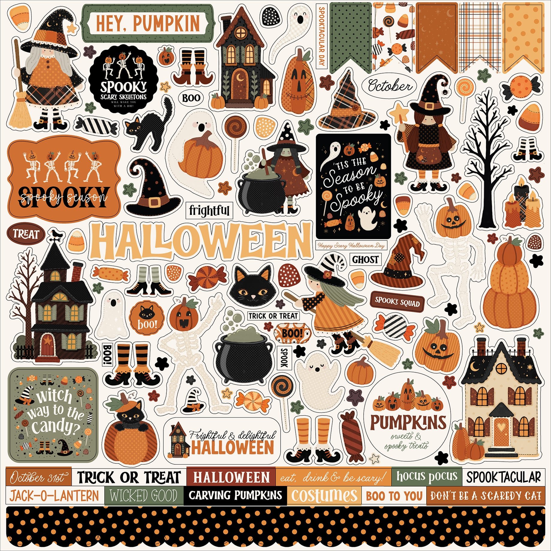 *Pre-Order* Carta Bella Handmade Halloween 12" x 12" Element Stickers