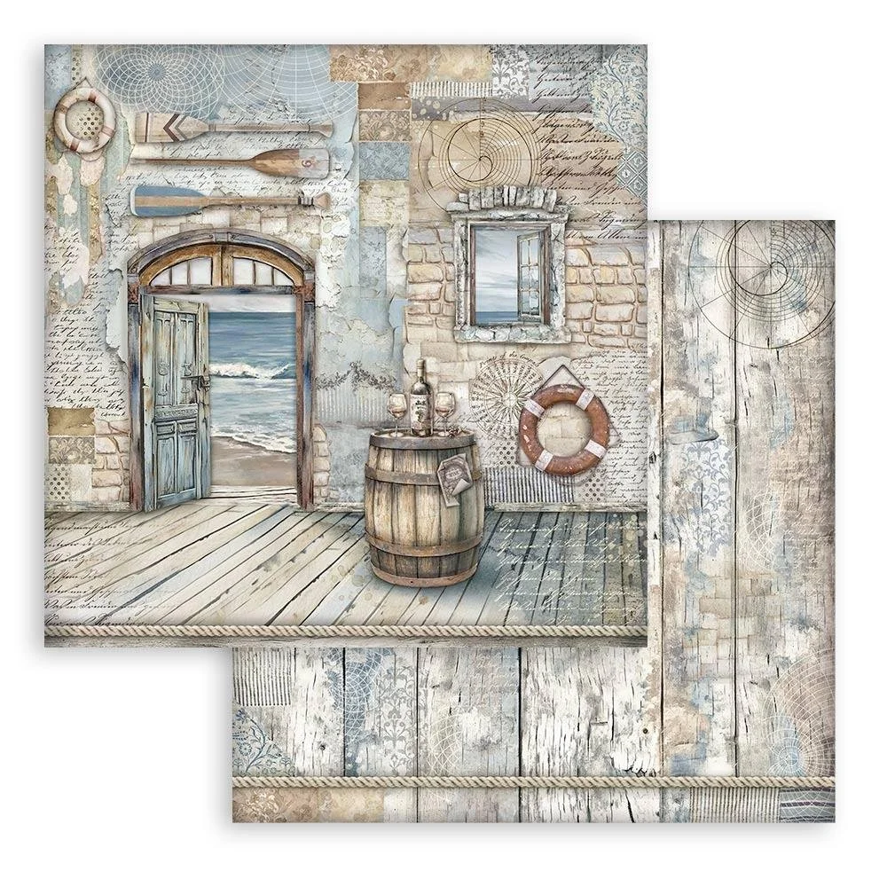 Stamperia Silent Seas 12" x 12" Paper Sea Barrel