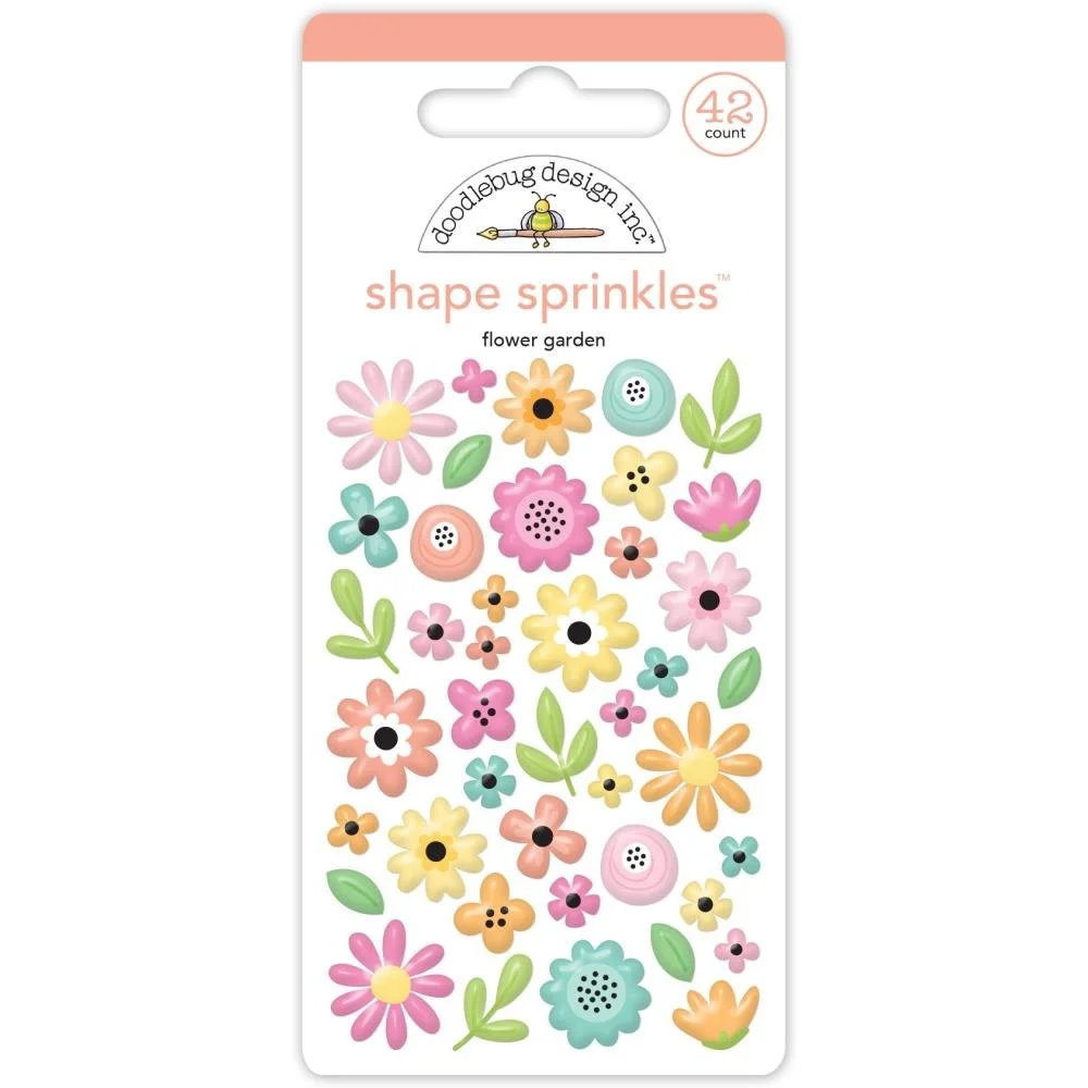 Doodlebug Butterfly Kisses Sprinkles Stickers Flower Garden