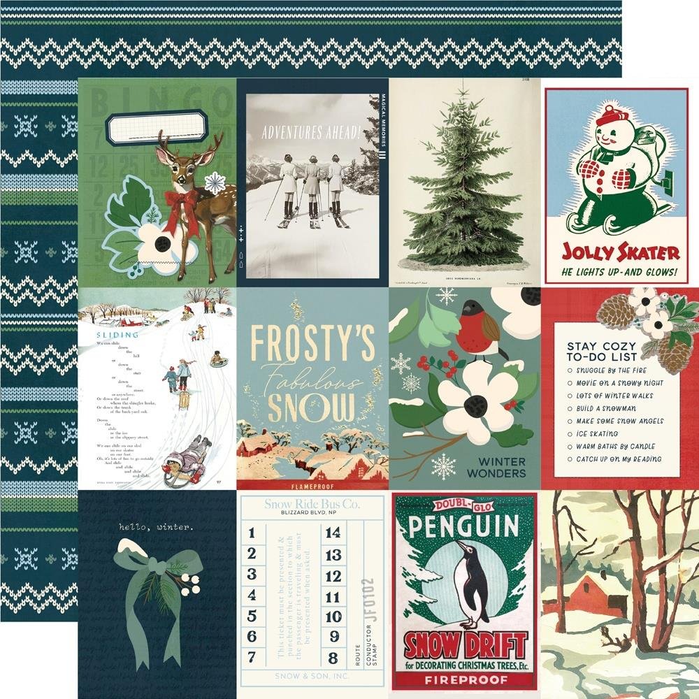 Simple Stories Simple Vintage Flannel Season 12" x 12" Paper 3" x 4" Elements