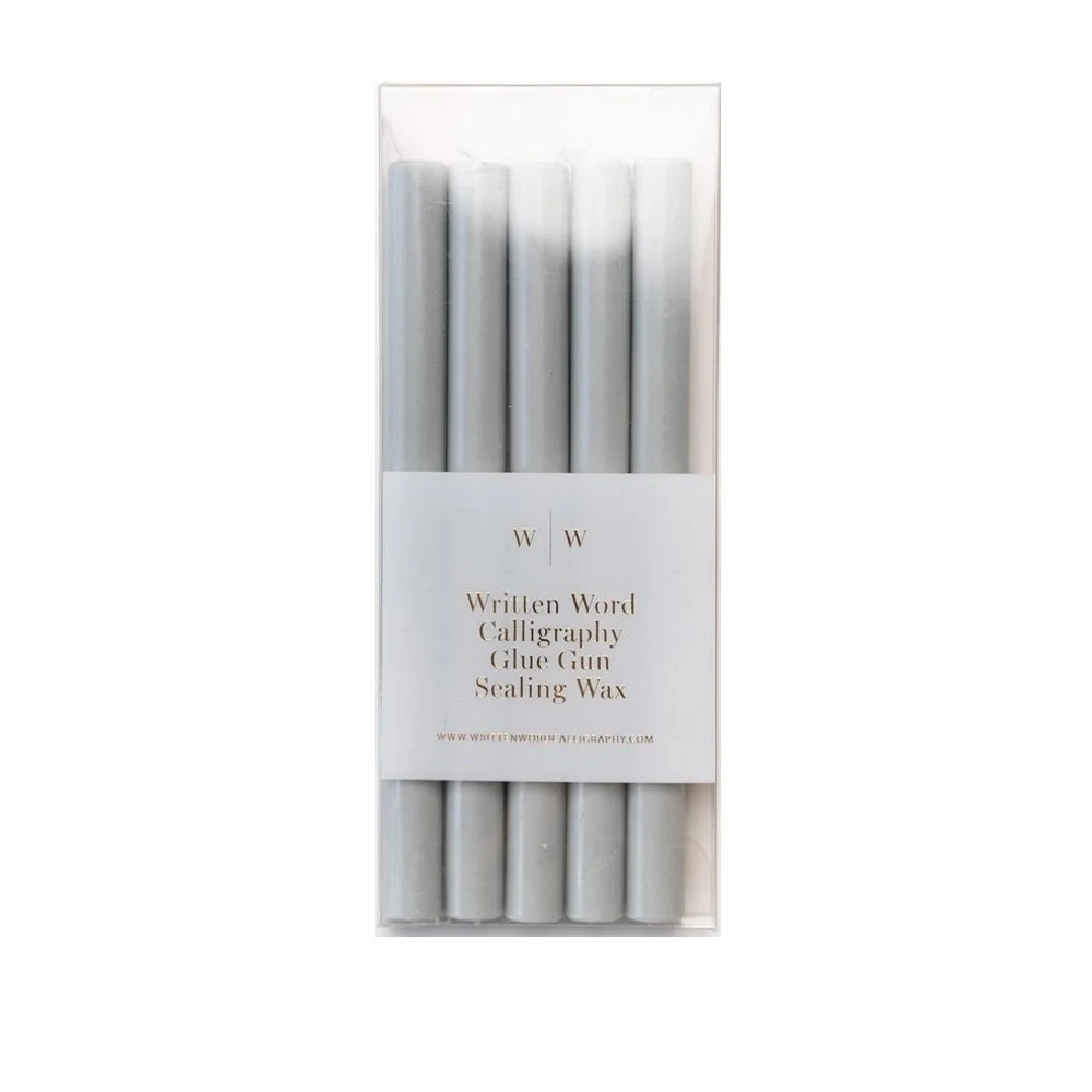 Written Word Calligraphy Pale Gray Glue Gun Sealing Wax
