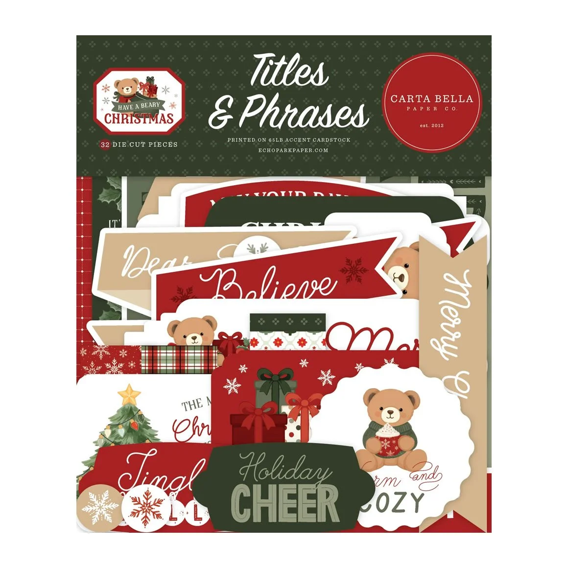 *Pre-Order* Carta Bella Have A Beary Christmas Titles & Phrases