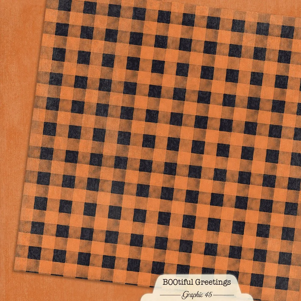 Graphic 45 Bootiful Greetings 12" x 12" Paper Rusty Orange