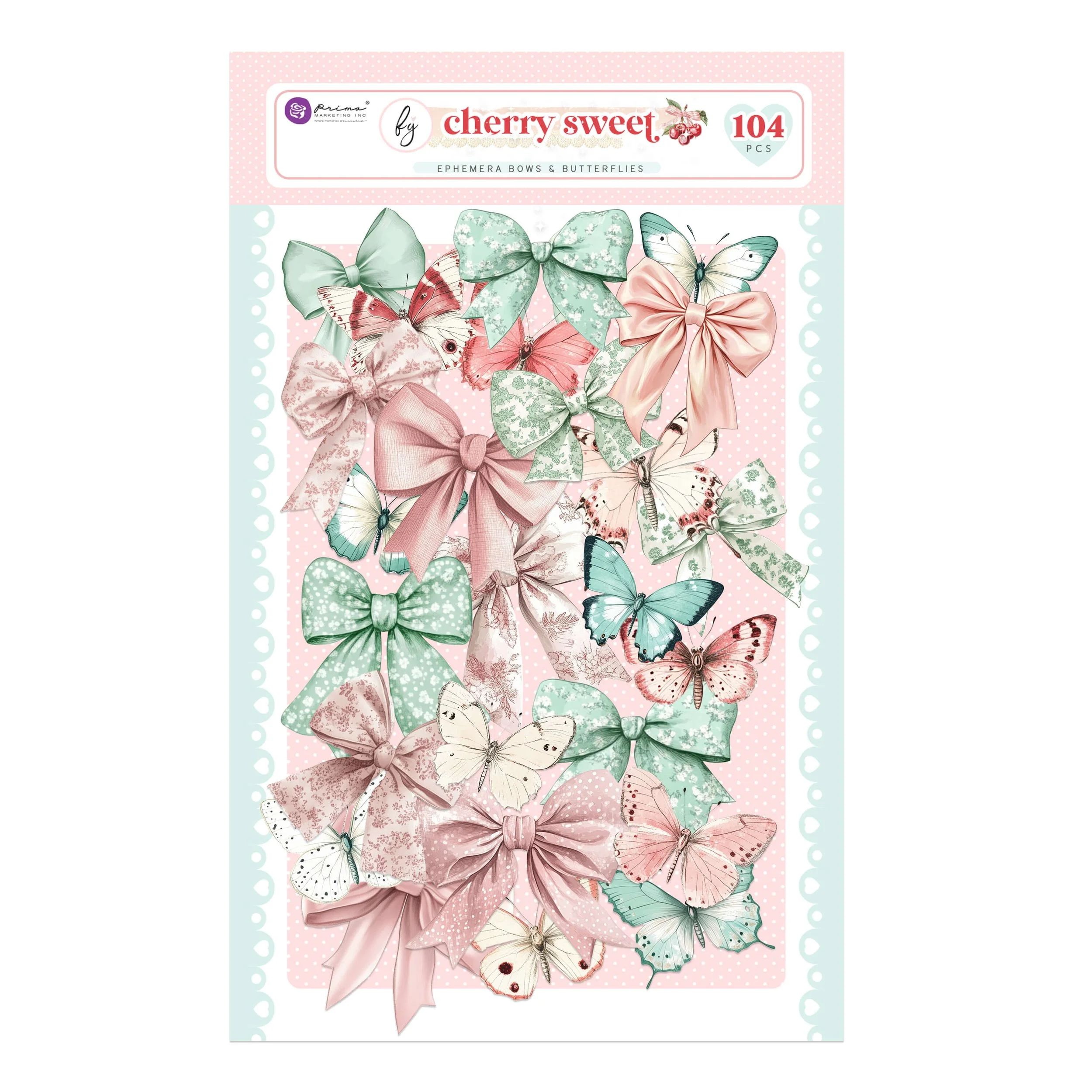 Prima Cherry Sweet Collection by Frank Garcia® Ephemera Bows and Butterflies