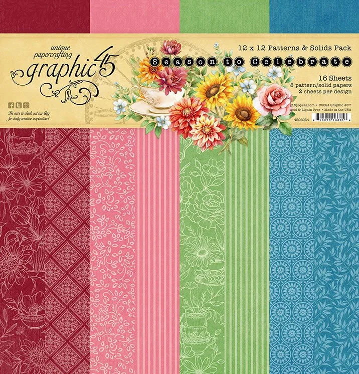Graphic 45 Season To Celebrate 12" x 12" Patterns & Solids Pack
