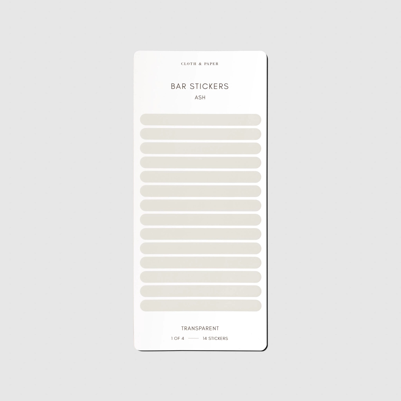 Cloth & Paper Bar Planner Sticker Set Ash