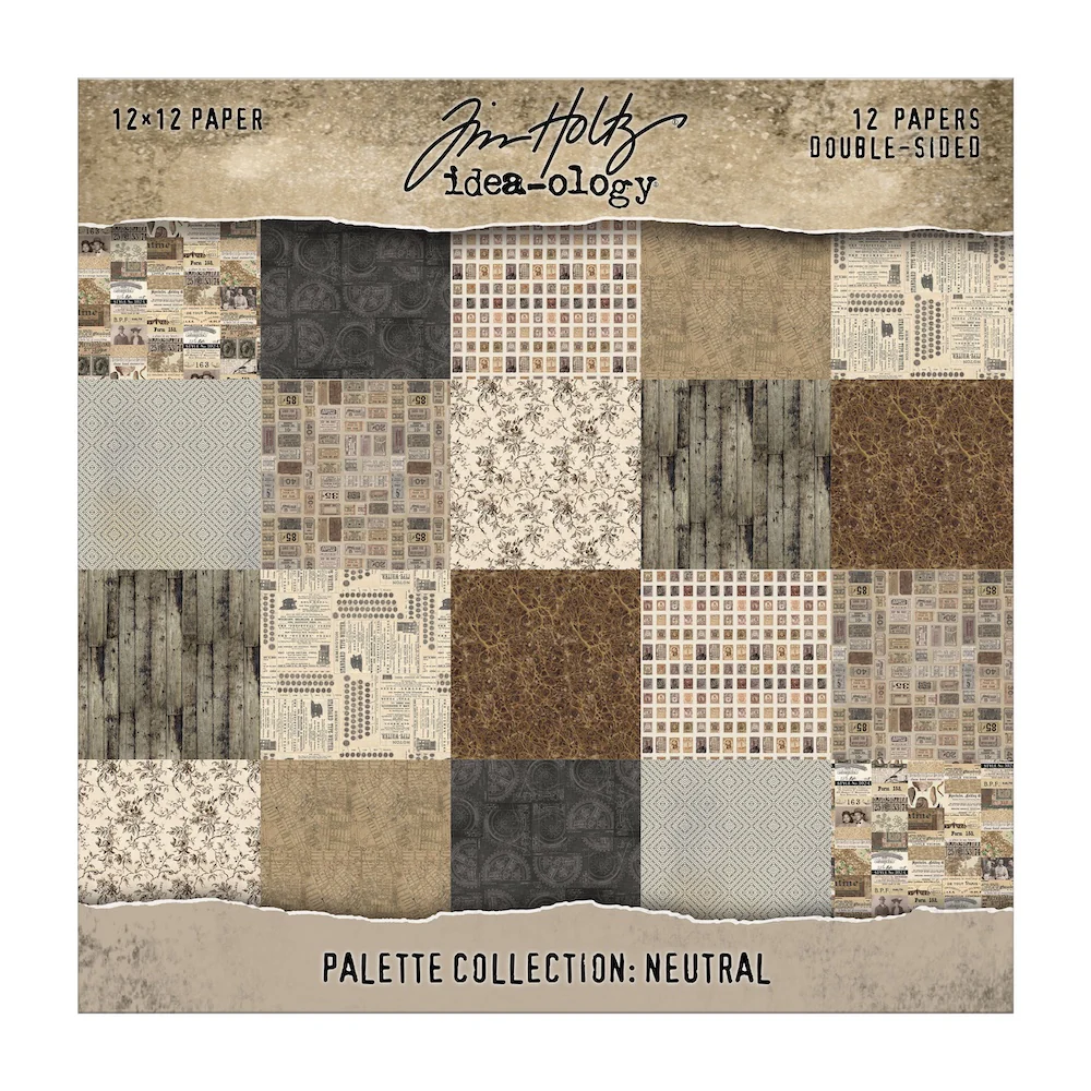 *Pre-Order* Tim Holtz Idea-ology Palette Paper Collection 12" x 12" Paper Pad Neutral