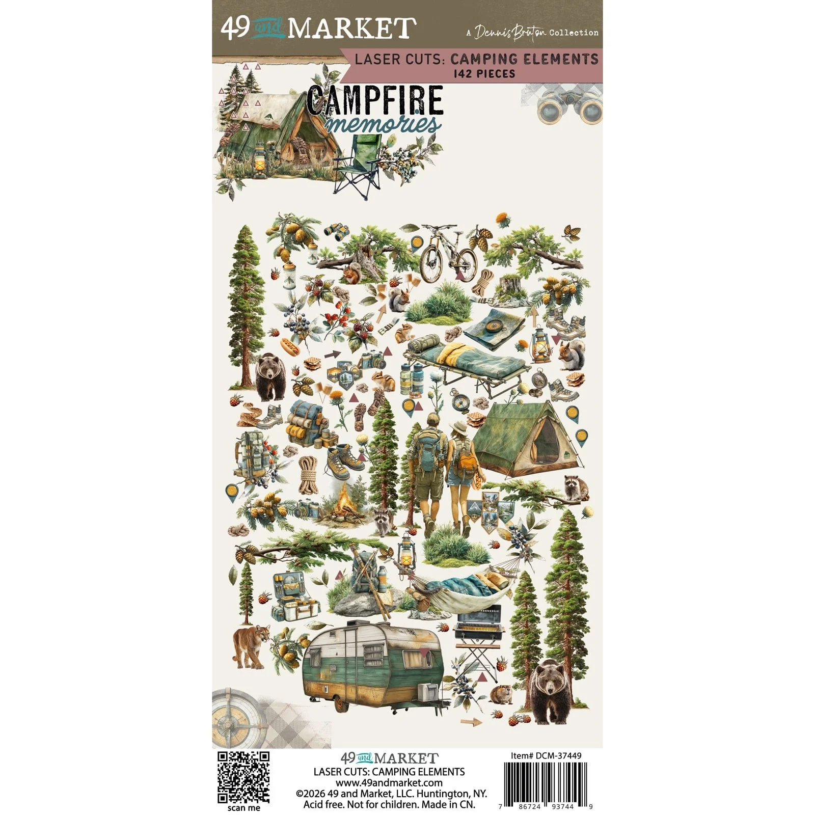 49 & Market Campfire Memories Camping Laser Cut Elements