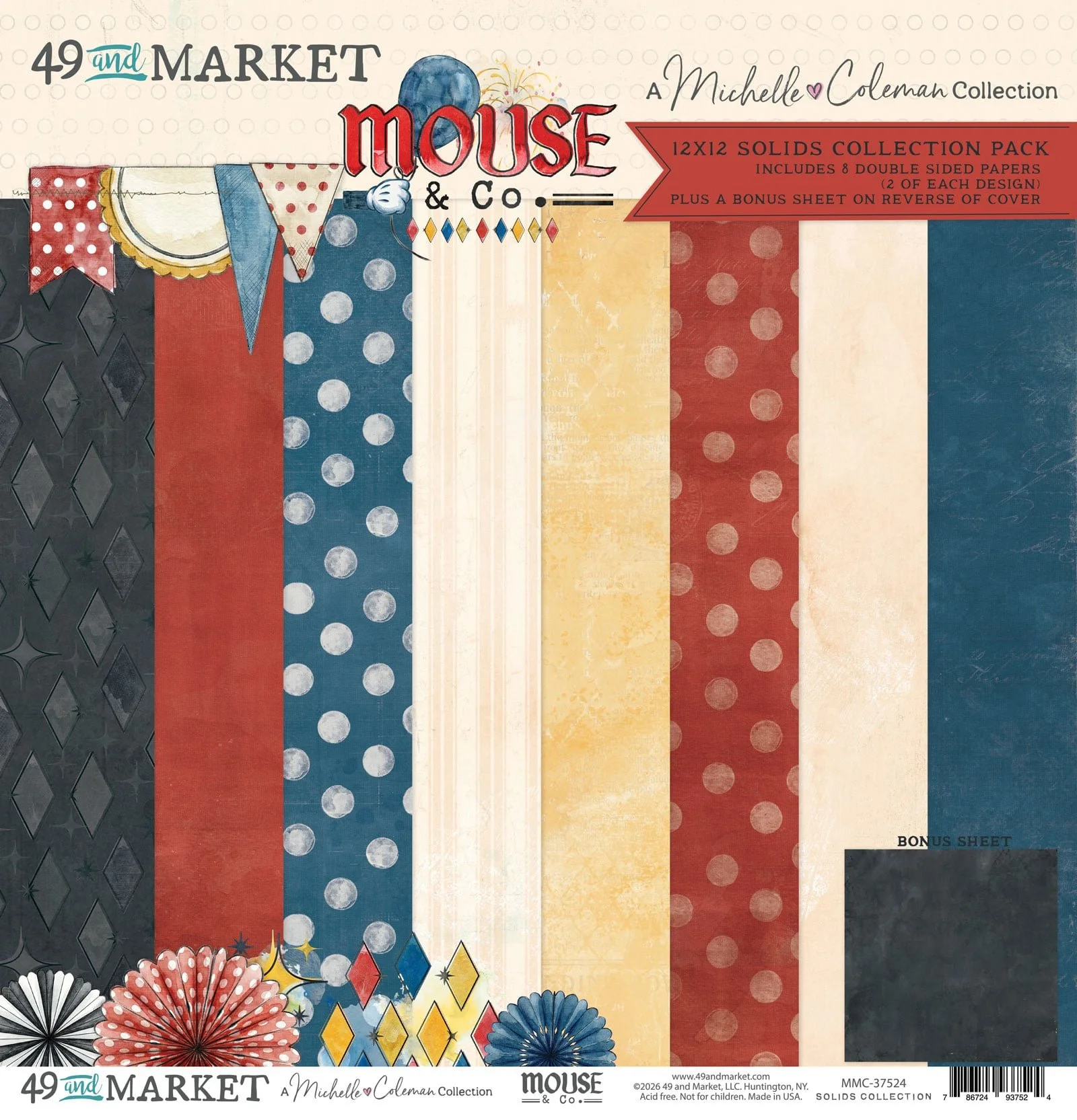 *Pre-Order* 49 & Market Mouse & Co. 12" x 12" Solids Collection Pack