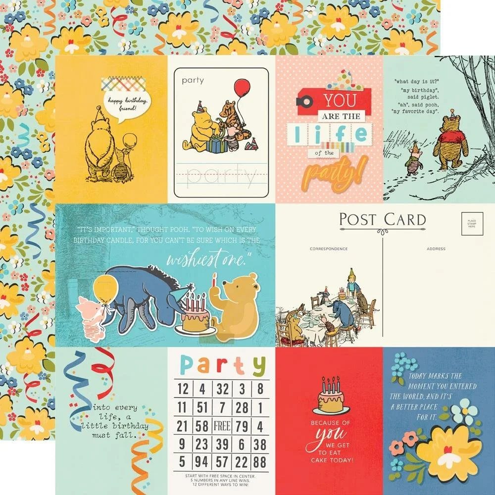 Simple Stories Say Cheese Classic Pooh Birthday 12" x 12" Paper Elements 2