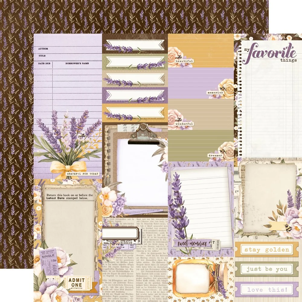 *Pre-Order* Simple Stories Lavender Fields 12" x 12" Paper Journal Elements