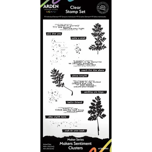 Arden Creative Studio Katie Pertiet Vintage Maker Series Clear Stamp Sentiment Clusters