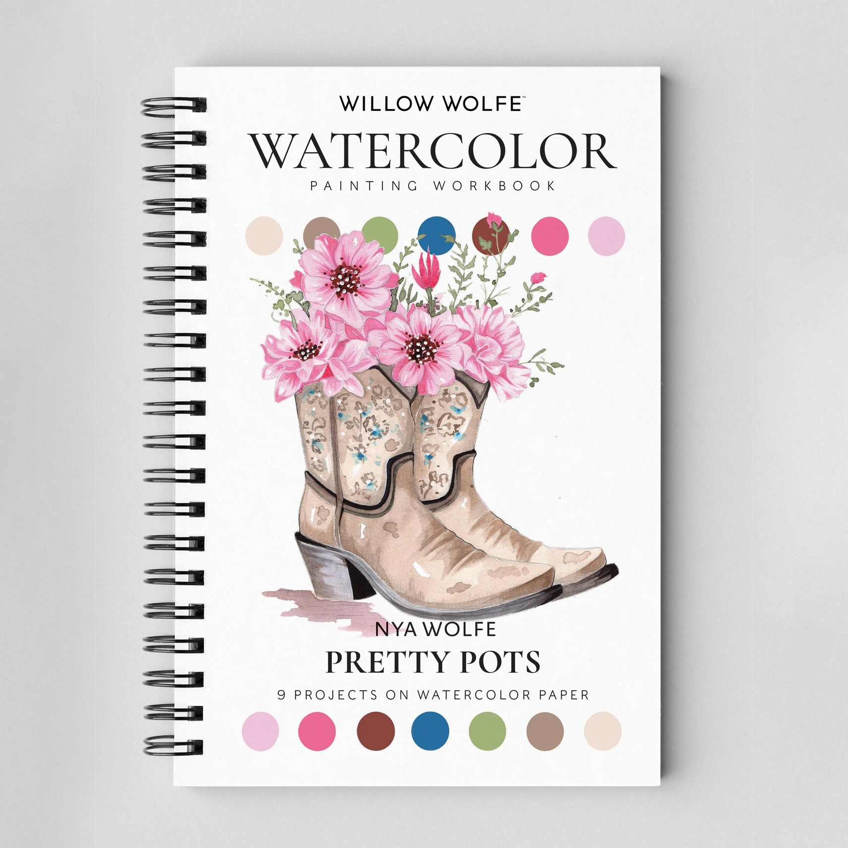Pretty Pots Watercolor Workbook By Nya Wolfe
