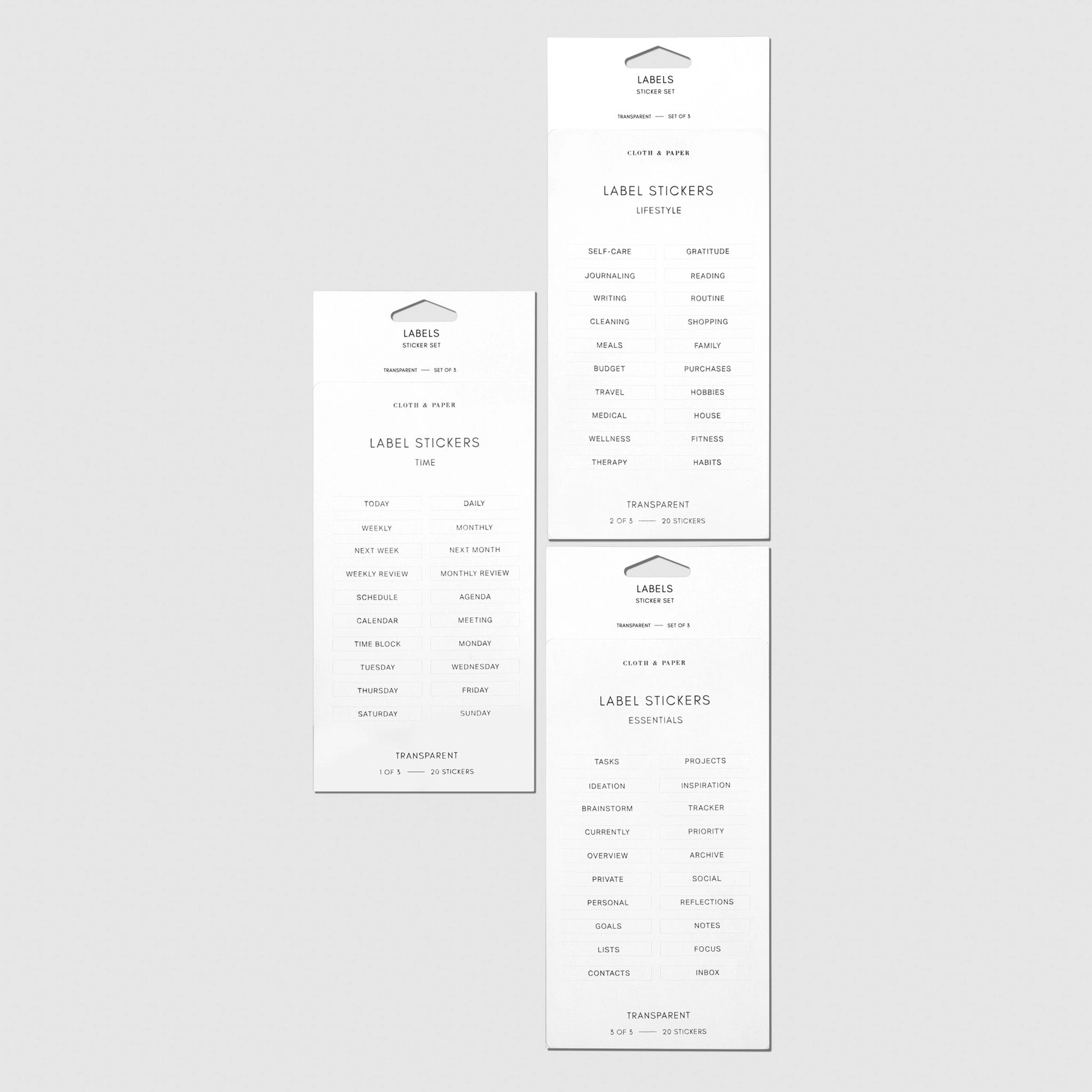 Cloth & Paper Clear Label Stickers Black Time