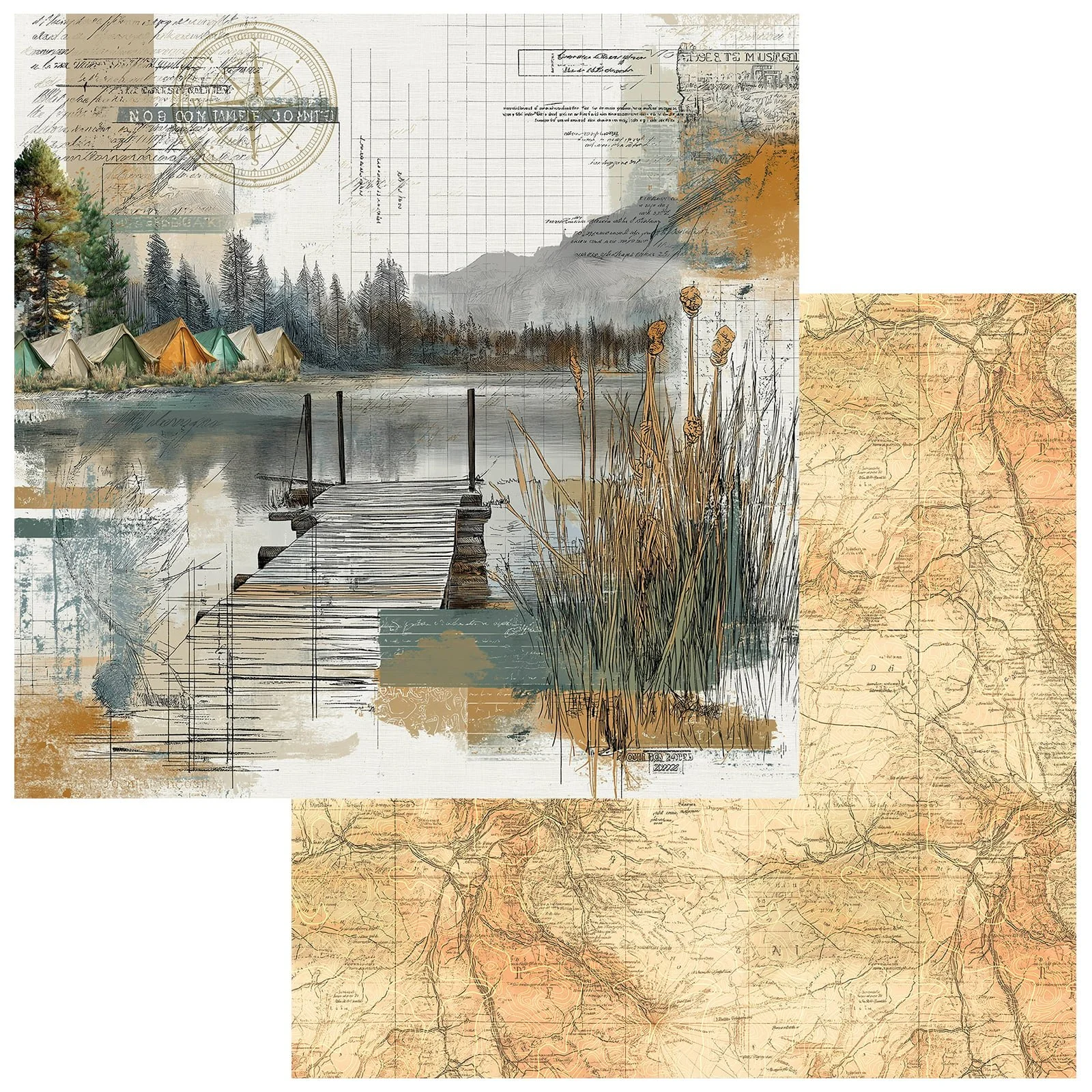 49 & Market Campfire Memories 12" x 12" Paper Jetty